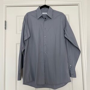 Men's Silver Calvin Klein Button-Down